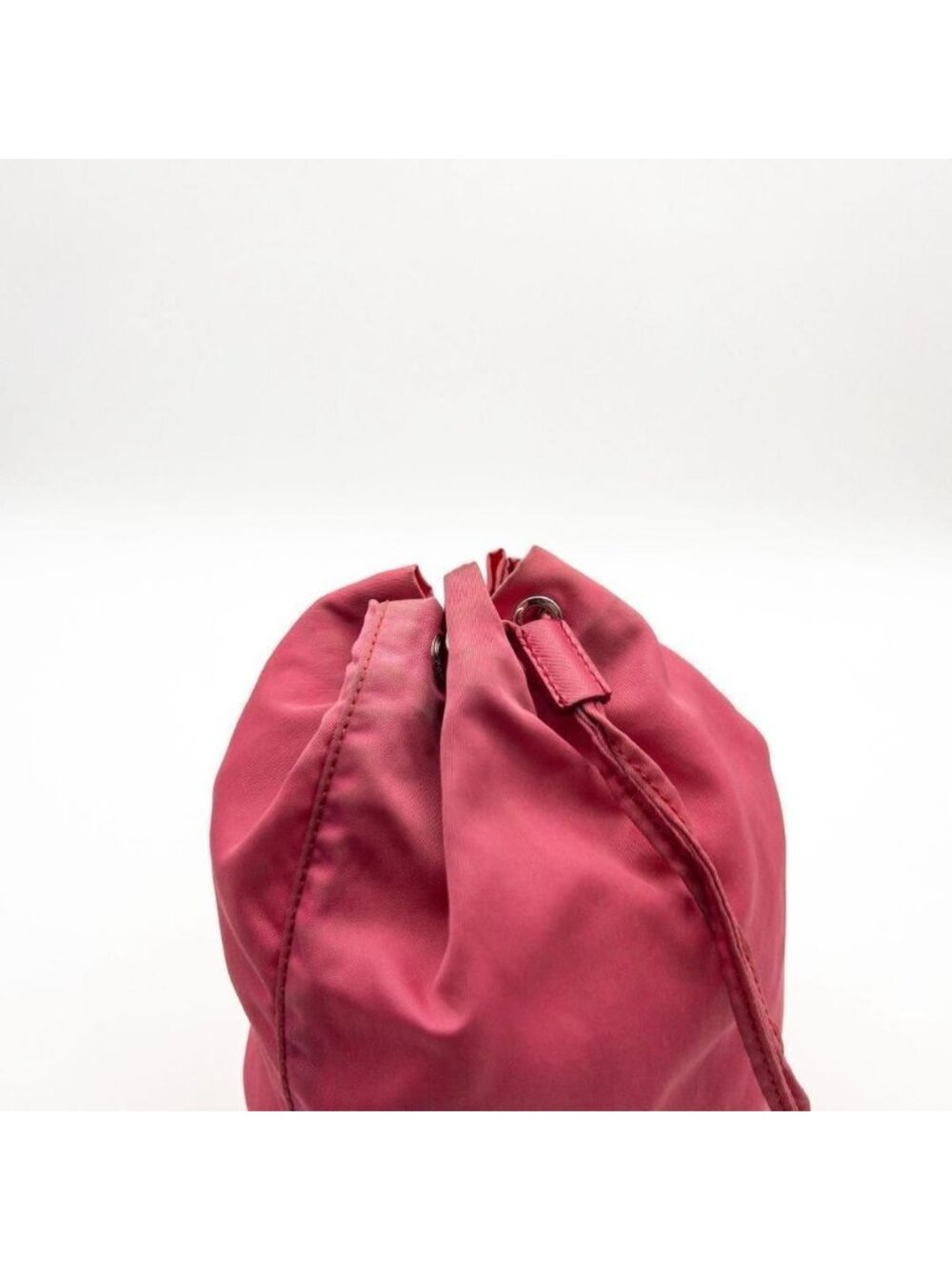 Prada Tessuto Nylon Drawstring Pouch Triangle Logo Pink - Picture 3 of 10
